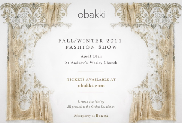 Obakki FW11 Fashion Show Invite