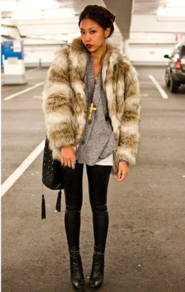 h&m fur coat