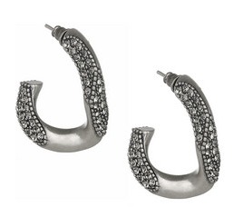 3 Lanvin Swarovski Crystal Embellished Hoop Earrings