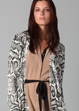 7 Twelfth St. Snakeskin Print Cardigan