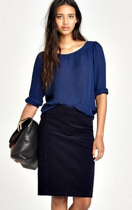 3 J.Crew Pencil Skirt in Corduroy