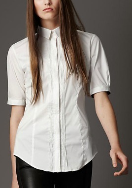 5 Burberry Half Sleeve Tuxedo Shirt