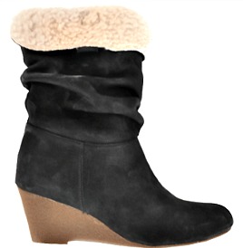 6 Kate & Mel Short Suede Boot in Black
