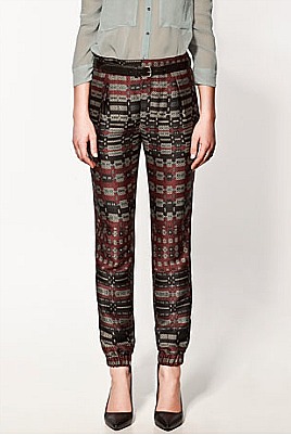 5 Zara geometric print pant
