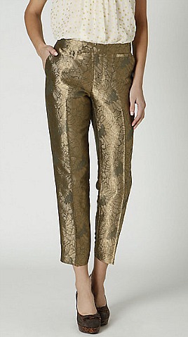 7 Anthropoligie gilded jacquard crops