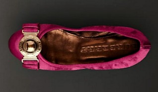 3. Burberry Satin Heritage Buckle Ballerina