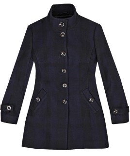 5 Jacob Plaid Mockneck Peacoat