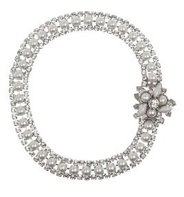 6 Miu Miu Plexiglass Crystal and Glass Pearl Necklace