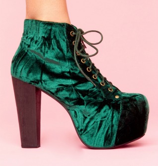 lita green crushed velvet