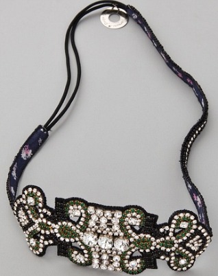 2. Deepa Gurnani Ornate Emerald Headband