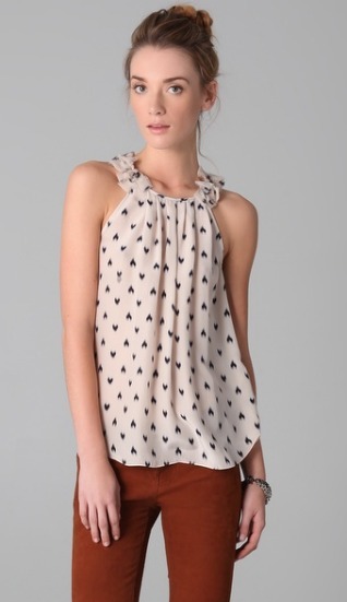 2. Rebecca Taylor Ikat Heart Printed Cami
