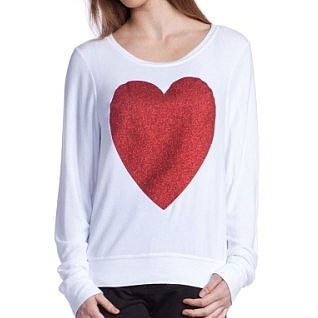 Red Sparkle Heart Sweater