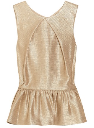 3 Mulberry Metallic Crepe Peplum Top