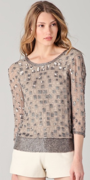 2. Parker Spaced Sequin Open Back Top
