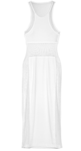 2. T by Alexander Wang Paneled Mesh and Jersey Tank Dress