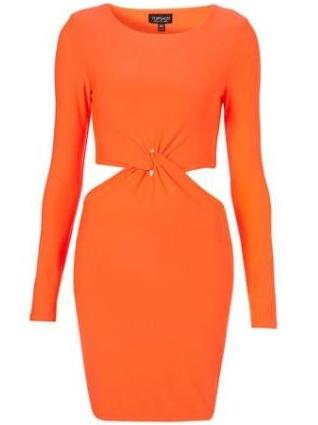 Fluro Twist Cutout Bodycon Dress
