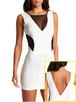 Mesh-Inset Colour Block Dress