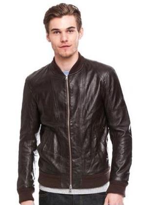Armani Exchange Leather Bomber