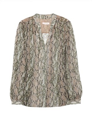 5. Matthew Williamson Printed Silk-Chiffon Blouse