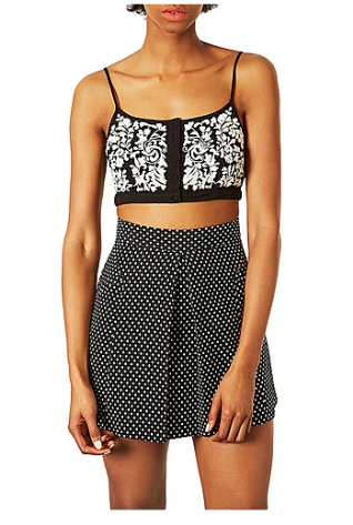 5.Topshop Button Front Floral Crop Top