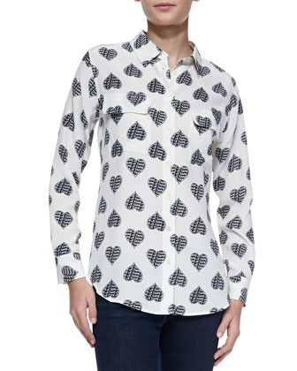 heart print blouse