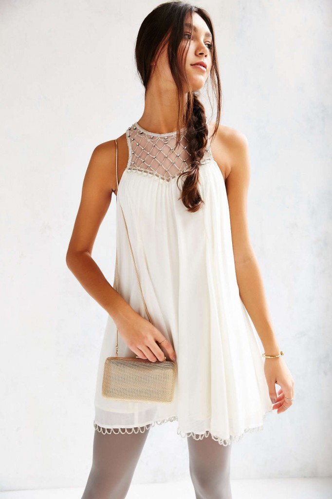 Urban Outfitters Gold Mesh Hard Case Cross Body Bag