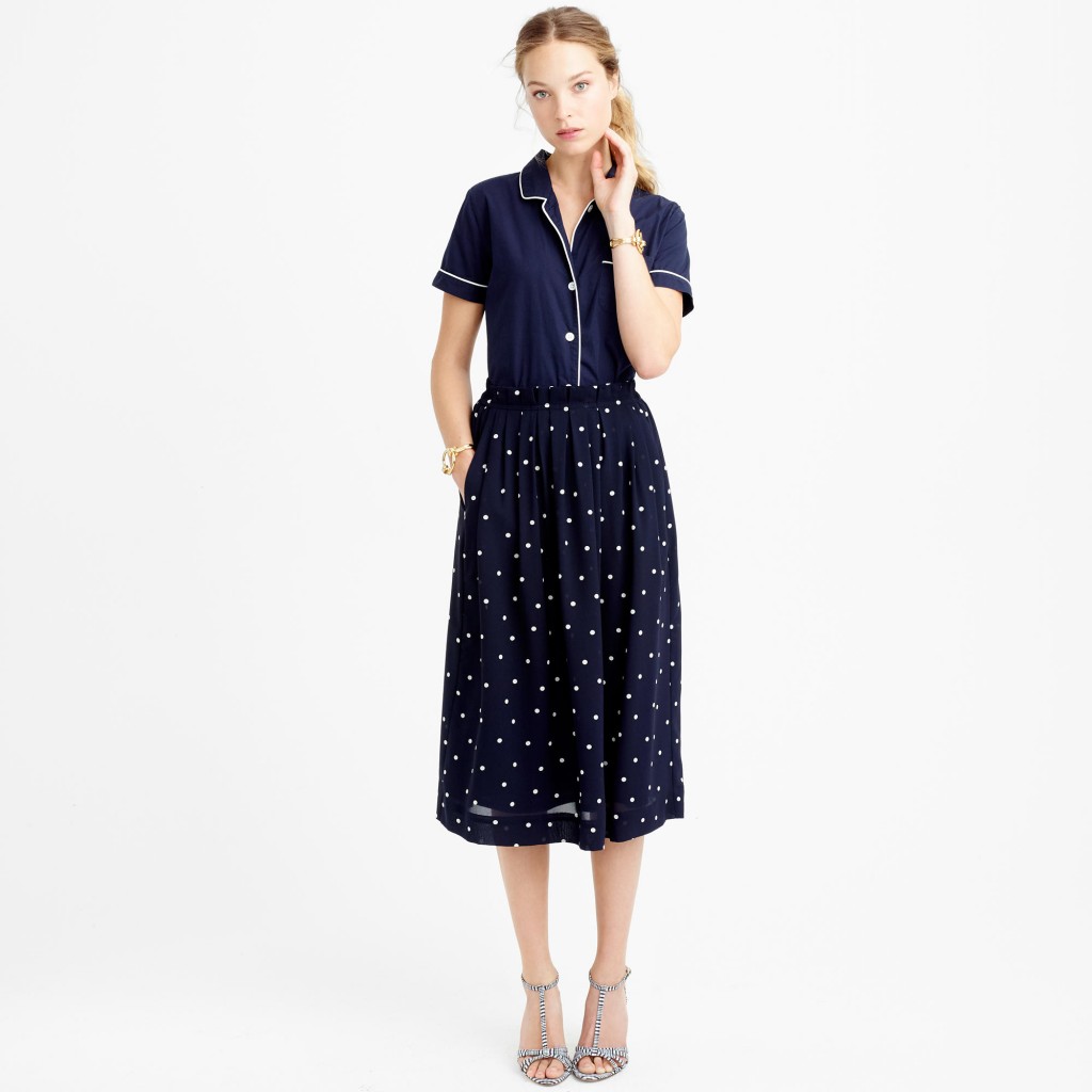 JCrew polka dot skirt