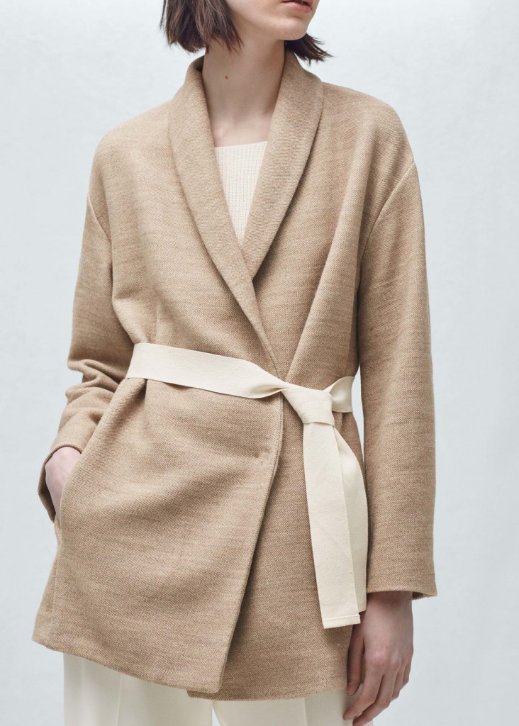Mango belted wrap jacket