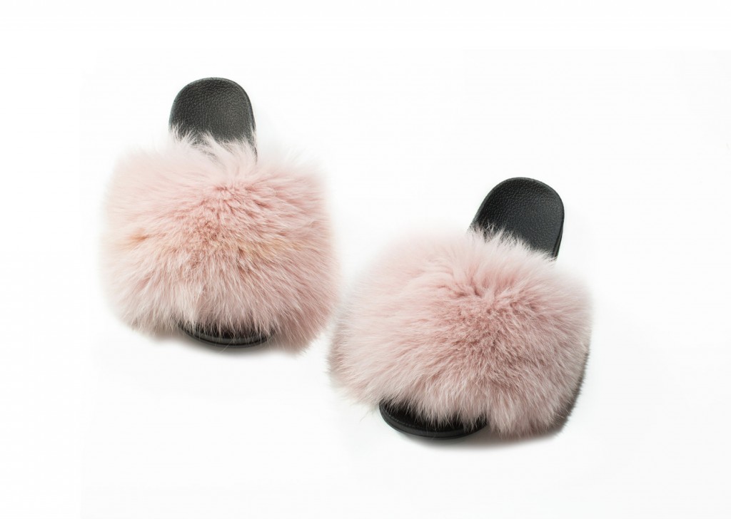 2. MA Skinz Fox Fur Slides