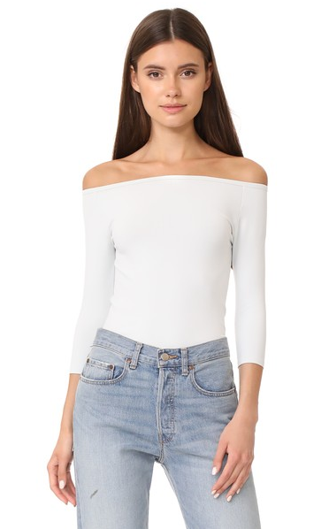 3. Denim off the shoulder top