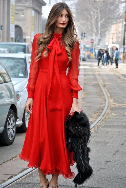 red dress