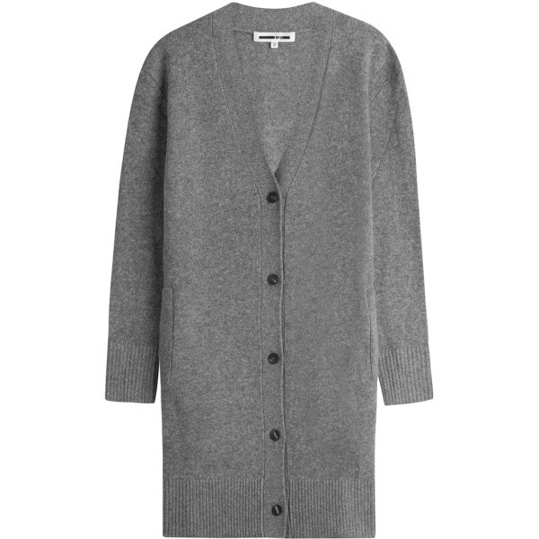 STYLENINETOFIVE_5 STAPLE PIECES WORK WARDROBE_MCQ Grey Wool Long Cardigan
