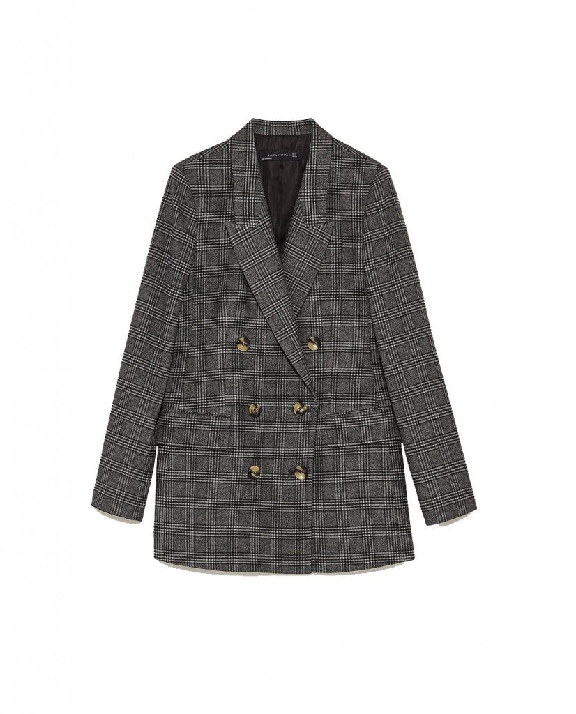 STYLENINETOFIVE_5 STAPLE PIECES WORK WARDROBE_ZARA DOUBLE BREASTED CHECKED BLAZER