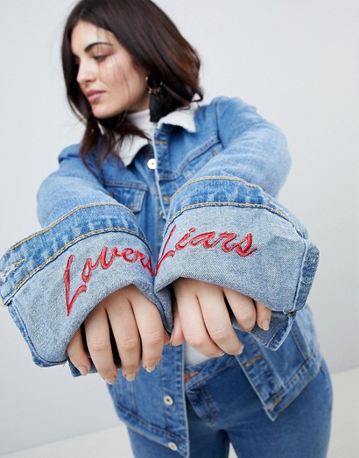 Style Nine To Five_Embroidered Spring Jackets_Liquor N Poker Girlfriend Fit Jacket