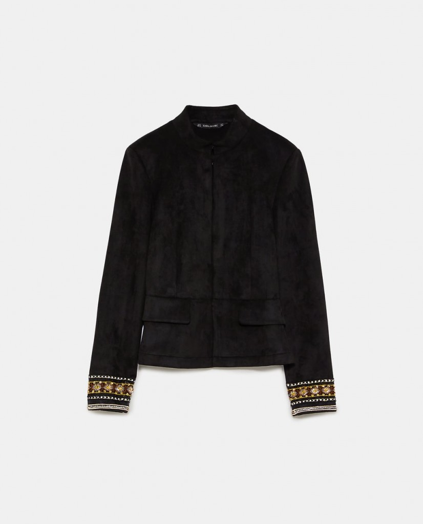 Style Nine To Five_Embroidered Spring Jackets_Zara Embroidered Faux Suede Jacket