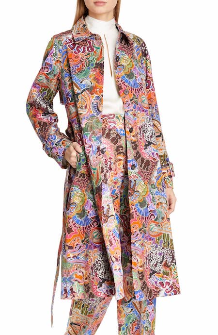 Zodiac Print Cotton Trench Coat TOMMY X ZENDAYA